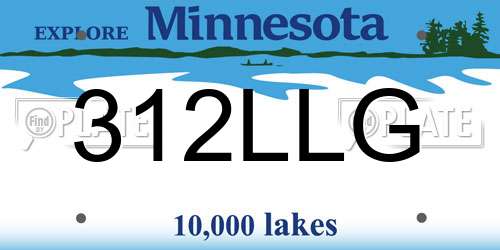 312LLG Minnesota License Plate