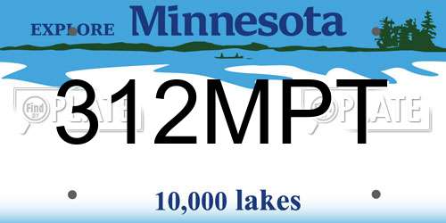 312MPT Minnesota License Plate
