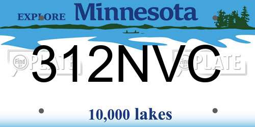 312NVC Minnesota License Plate