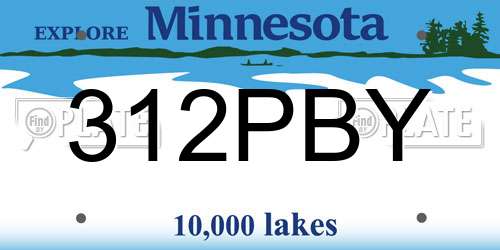 312PBY Minnesota License Plate