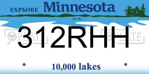 312RHH Minnesota License Plate