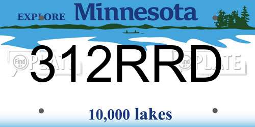 312RRD Minnesota License Plate