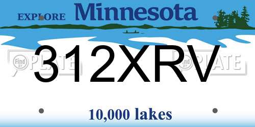 312XRV Minnesota License Plate