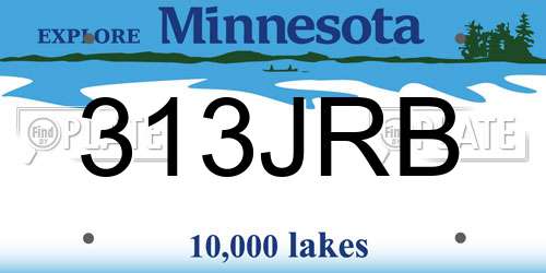 313JRB Minnesota License Plate