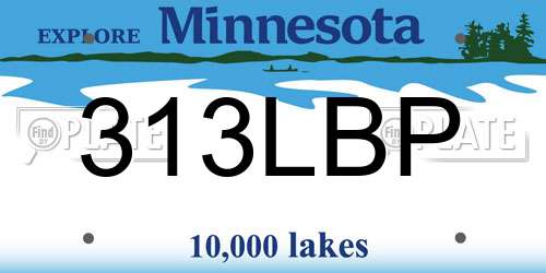 313LBP Minnesota License Plate