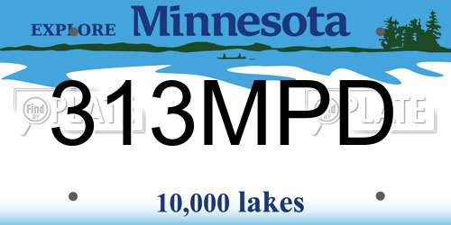 313MPD Minnesota License Plate