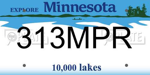 313MPR Minnesota License Plate