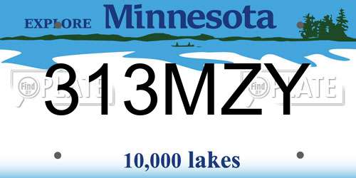 313MZY Minnesota License Plate