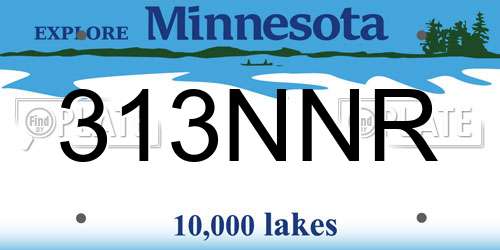 313NNR Minnesota License Plate