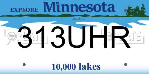 313UHR Minnesota License Plate
