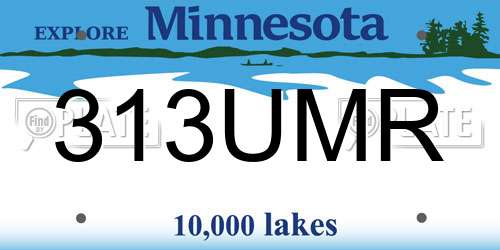 313UMR Minnesota License Plate