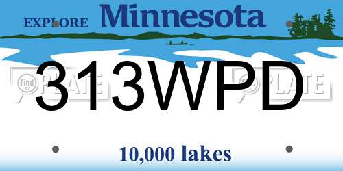 313WPD Minnesota License Plate