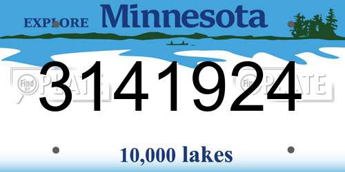 3141924 Minnesota License Plate