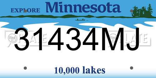 31434MJ Minnesota License Plate