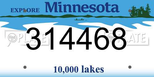314468 Minnesota License Plate