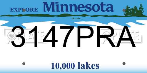 3147PRA Minnesota License Plate