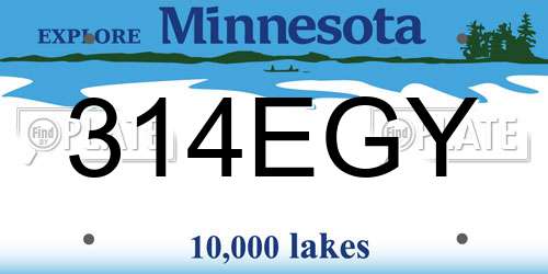 314EGY Minnesota License Plate
