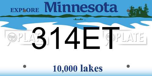 314ET Minnesota License Plate