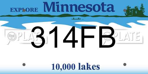 314FB Minnesota License Plate