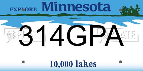 314GPA Minnesota License Plate
