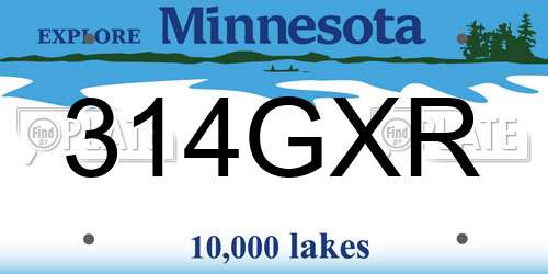 314GXR Minnesota License Plate