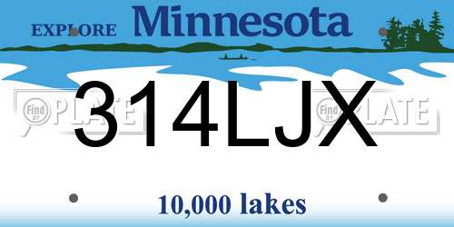 314LJX Minnesota License Plate