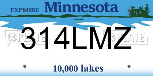 314LMZ Minnesota License Plate