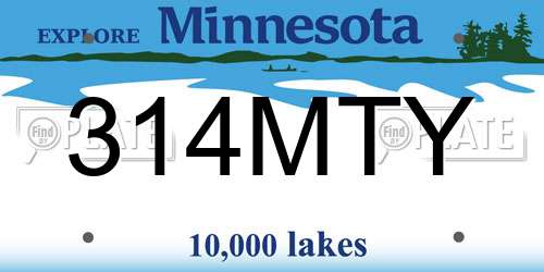 314MTY Minnesota License Plate