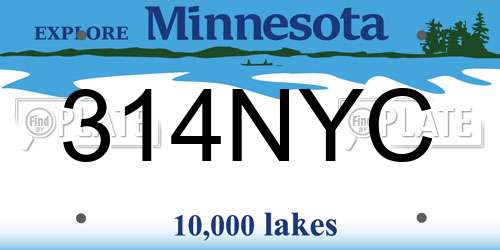 314NYC Minnesota License Plate