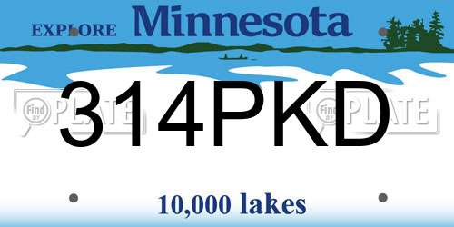 314PKD Minnesota License Plate
