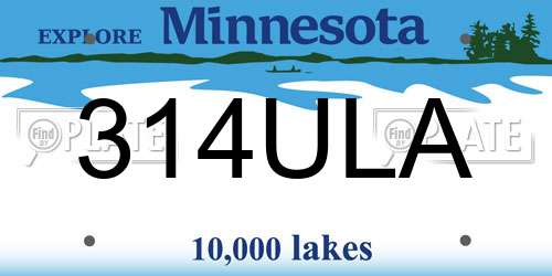 314ULA Minnesota License Plate