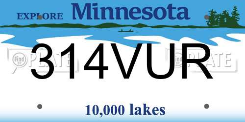 314VUR Minnesota License Plate