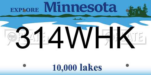 314WHK Minnesota License Plate