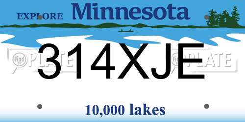 314XJE Minnesota License Plate