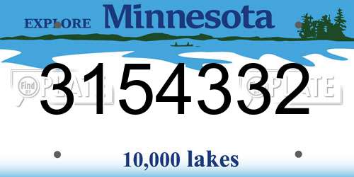 3154332 Minnesota License Plate