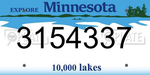 3154337 Minnesota License Plate