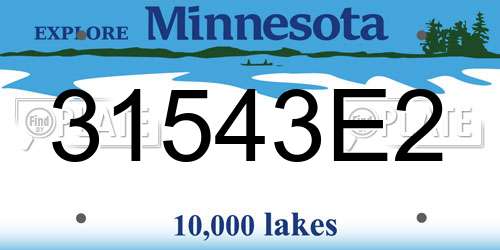 31543E2 Minnesota License Plate