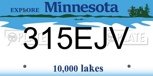 315EJV Minnesota License Plate