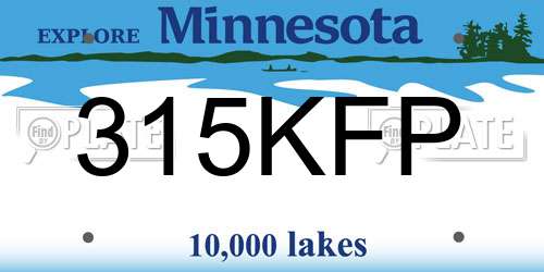 315KFP Minnesota License Plate
