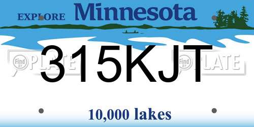 315KJT Minnesota License Plate