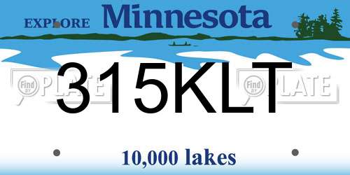 315KLT Minnesota License Plate