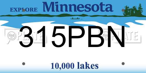 315PBN Minnesota License Plate