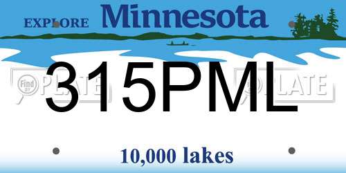 315PML Minnesota License Plate