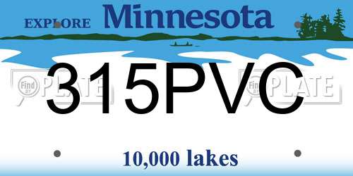 315PVC Minnesota License Plate