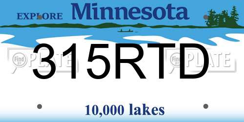 315RTD Minnesota License Plate