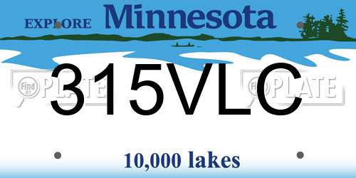 315VLC Minnesota License Plate