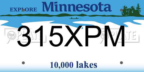 315XPM Minnesota License Plate