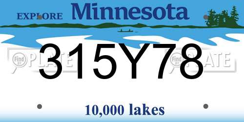 315Y78 Minnesota License Plate