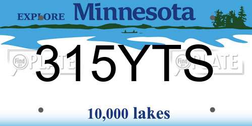 315YTS Minnesota License Plate