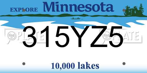 315YZ5 Minnesota License Plate